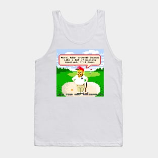 8-bit Trump Playing Golf is Too Lazy to Take The Moral High Ground Tank Top